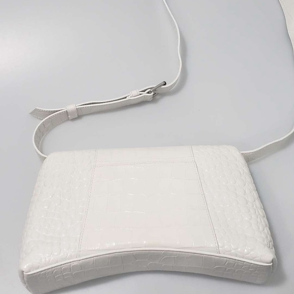 Balenciaga Downtown Small Shoulder Bag Crocodile Embossed White - Picture 3 of 9